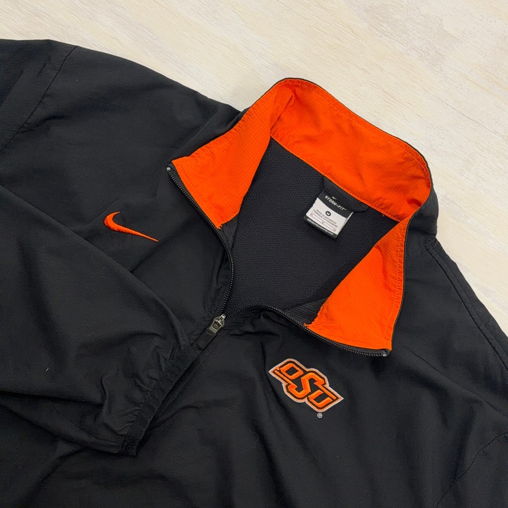 Nike Jacket Oklahoma State Cowboys Storm-Fit Medium 1/4 Zip Black Orange Mens